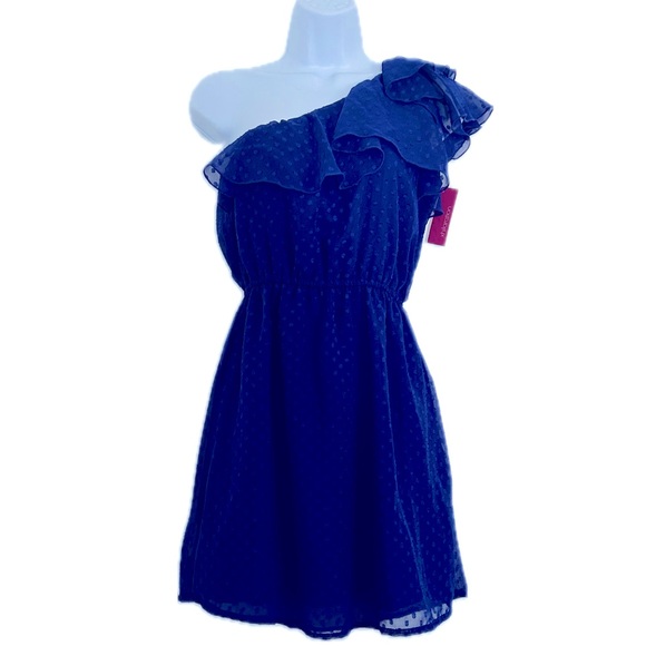 Xhilaration Dresses & Skirts - Xhilaration - Blue off the shoulder dotted Swiss dress - S